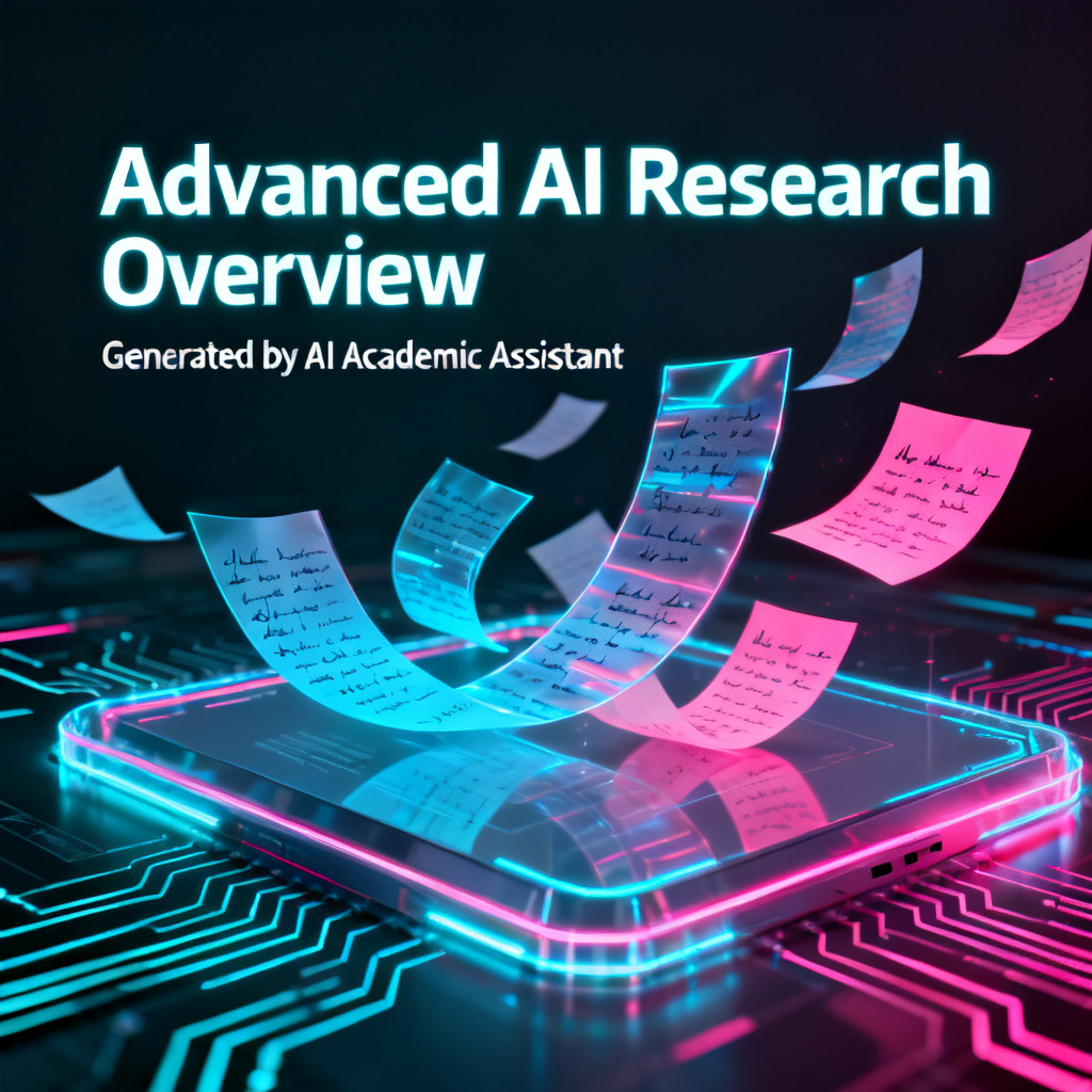 A futuristic academic presentation slide being generated by AI, with data streams and paper outlines flying into a polished PPT, style: cyberpunk academic, 4K