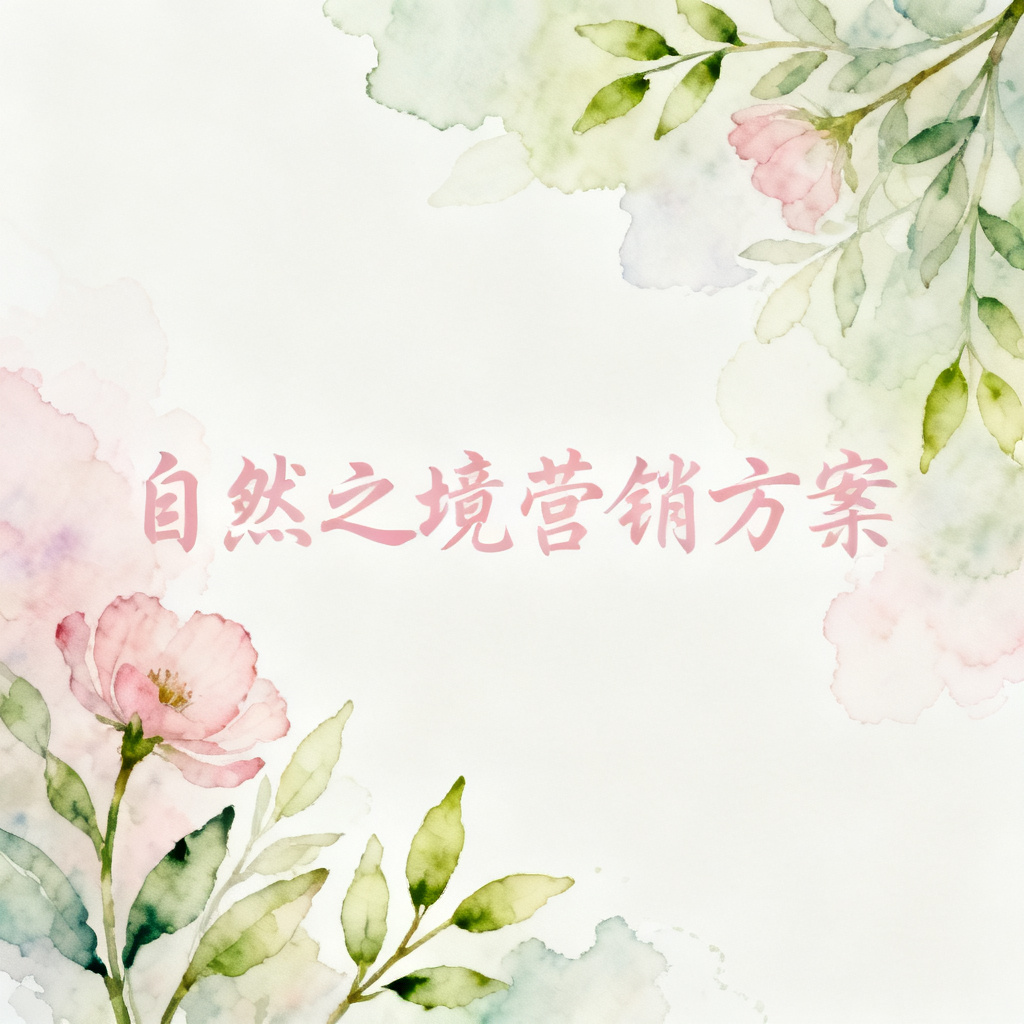 梦幻水彩风格的营销方案,柔和晕染,植物元素,留白构图