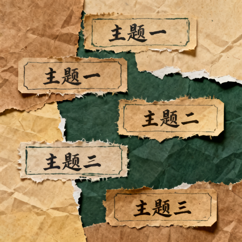 牛皮纸贴画风格信息图表,手绘质感,复古配色,拼贴效果,标签式文字框,手写字体