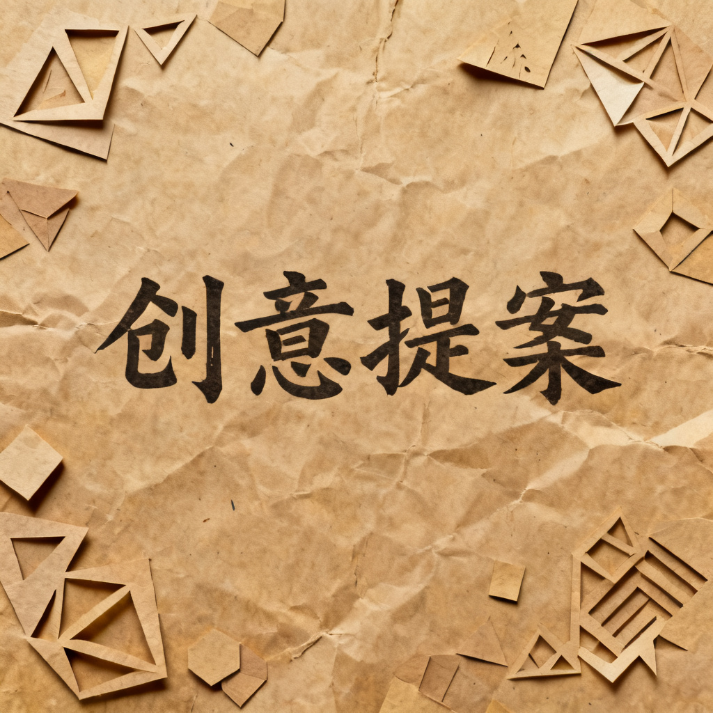 牛皮纸贴画风格的创意提案，复古纹理，剪纸效果，自然色调，手写字体