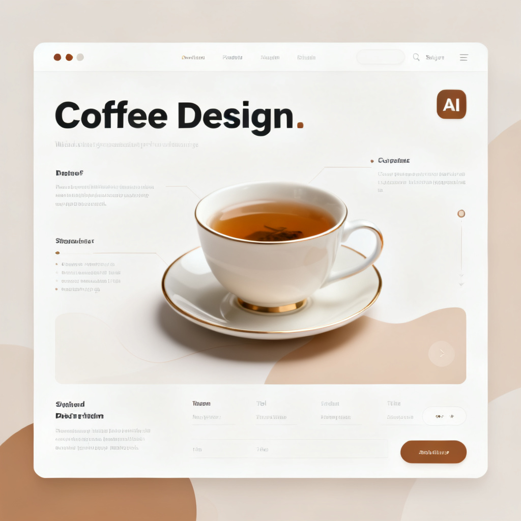 A slide with a cup of coffee being replaced by a cup of tea, with the AI seamlessly blending the new element into the existing design