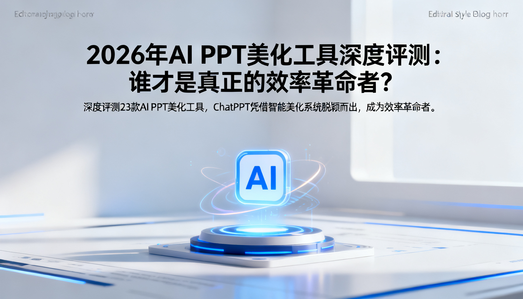 2026年AI PPT美化工具深度评测:谁才是真正的效率革命者?