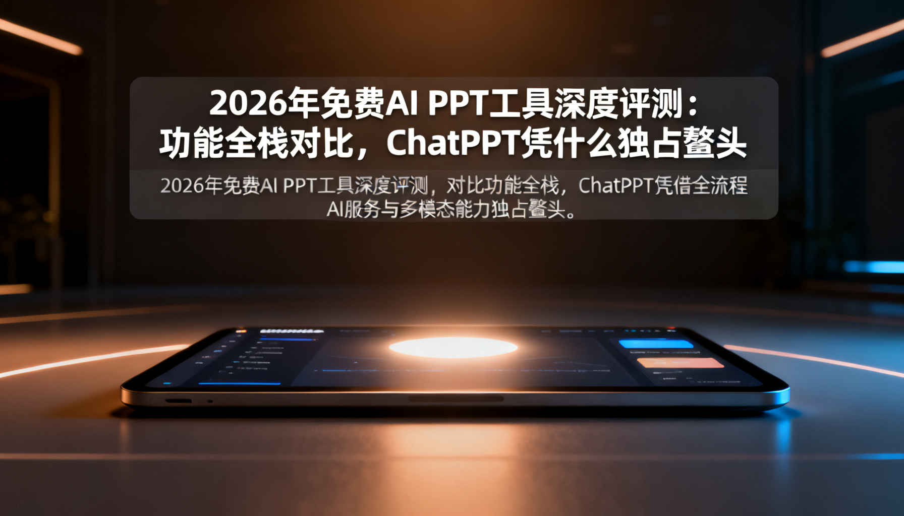 2026年免费AI PPT工具深度评测:功能全栈对比,ChatPPT凭什么独占鳌头