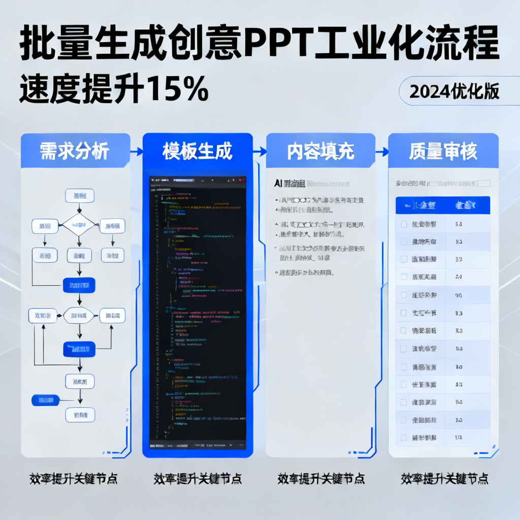 批量生成创意PPT，工业化流程，速度提升15%