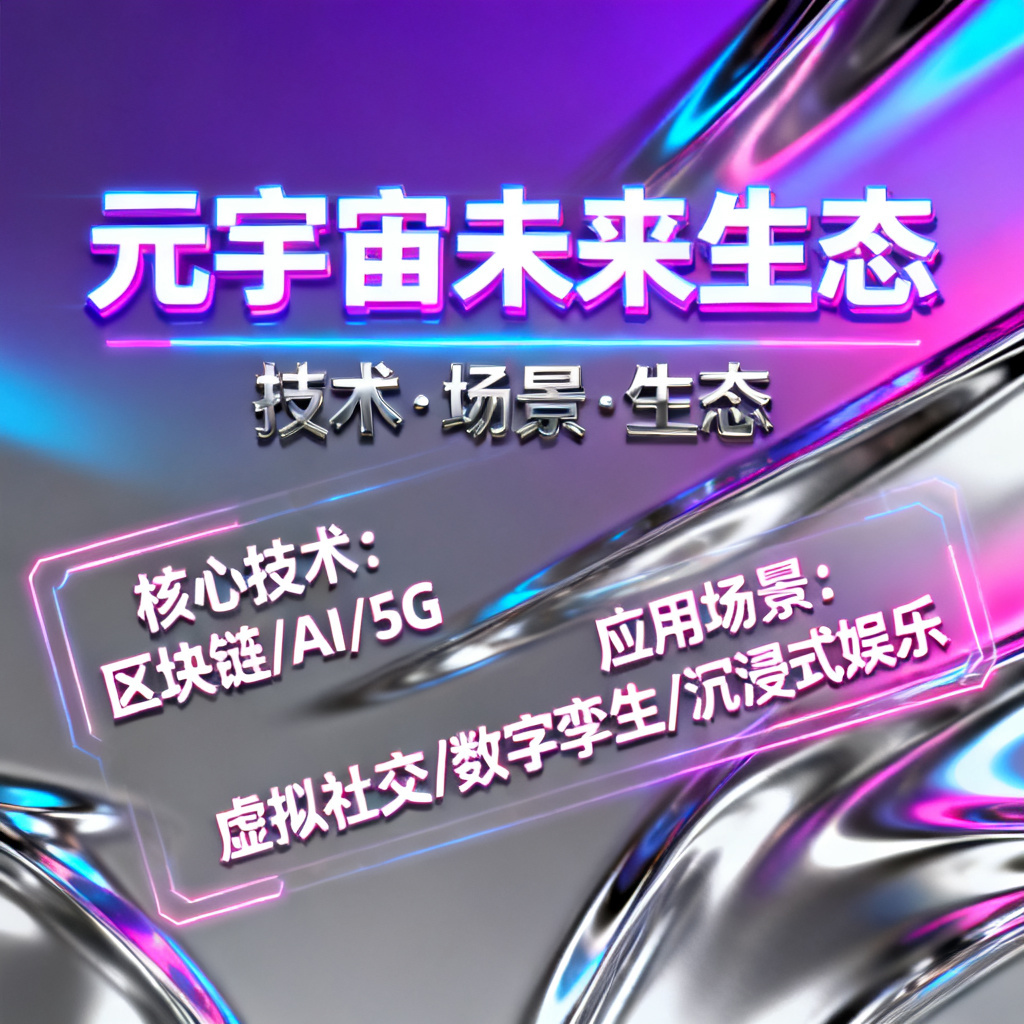 赛博朋克风格元宇宙路演PPT，霓虹灯光与金属质感，未来感字体排版