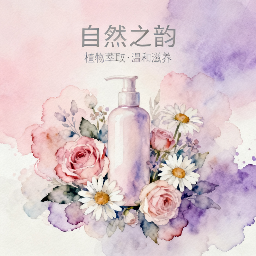 梦幻水彩风产品介绍,柔和渐变,花卉装饰