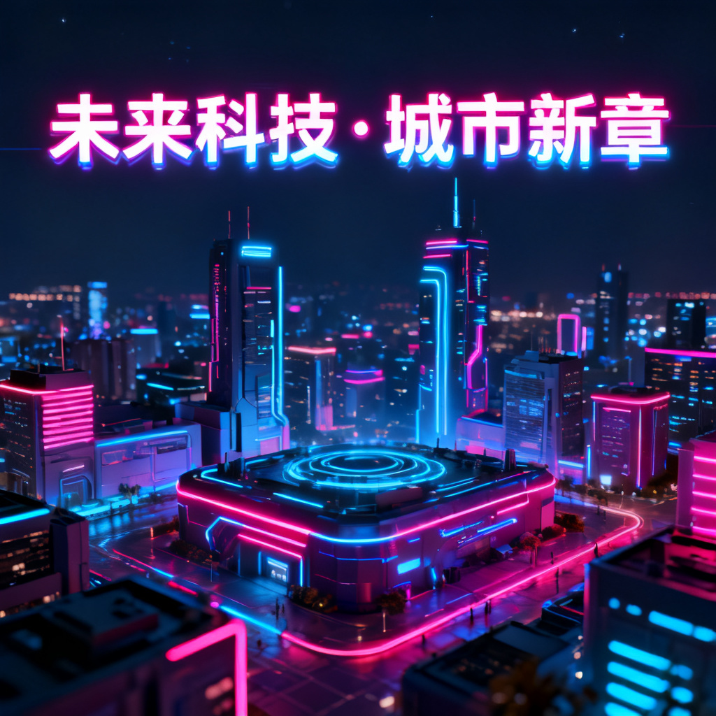 赛博朋克风格，未来城市夜景，霓虹灯光，3D渲染，高清细节，用于商业路演PPT封面