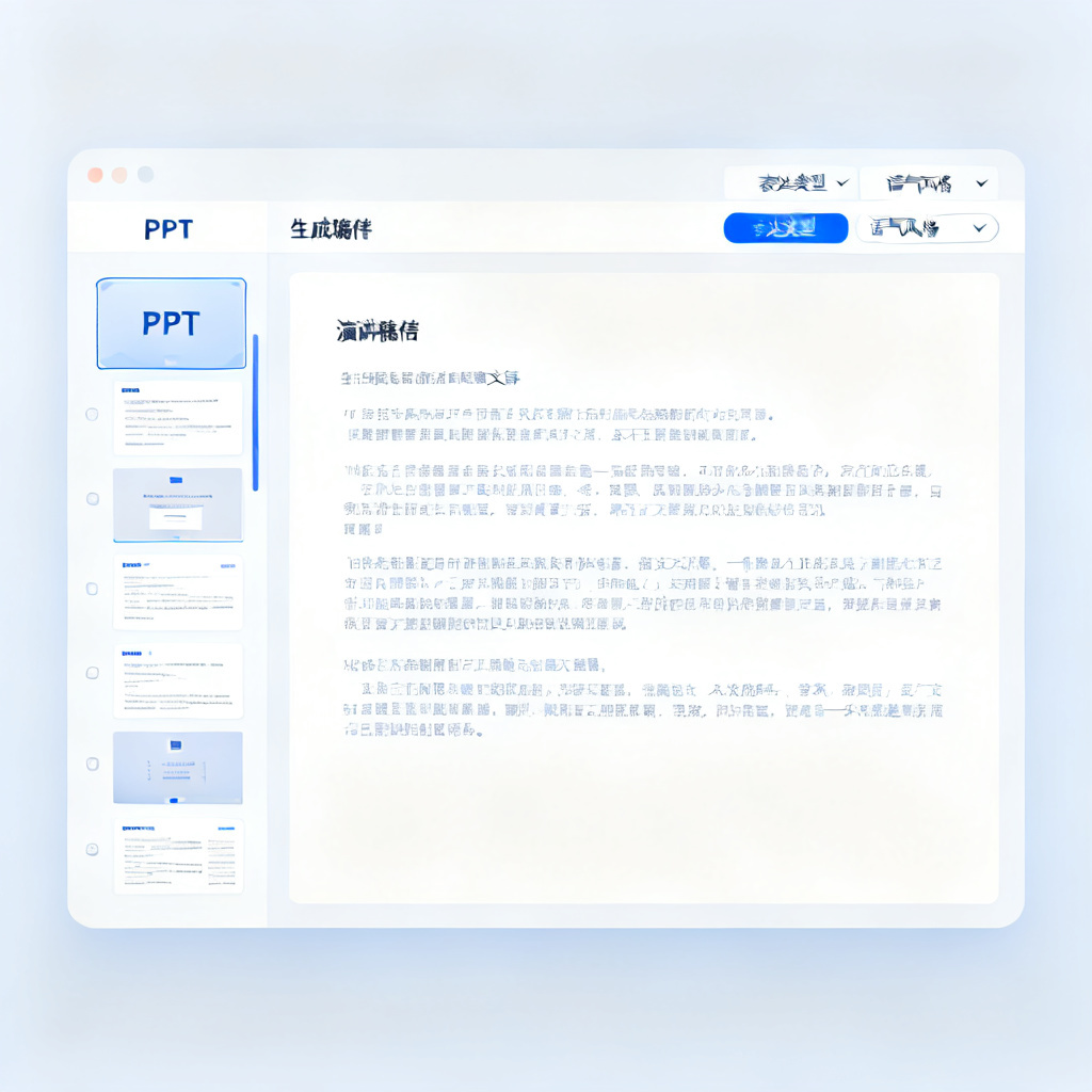 一张展示ChatPPT演讲稿生成界面的截图，左侧为PPT缩略图，右侧为生成的演讲稿文本，顶部有表达类型和语气风格选择下拉菜单，界面清晰简洁，带有中文标签
