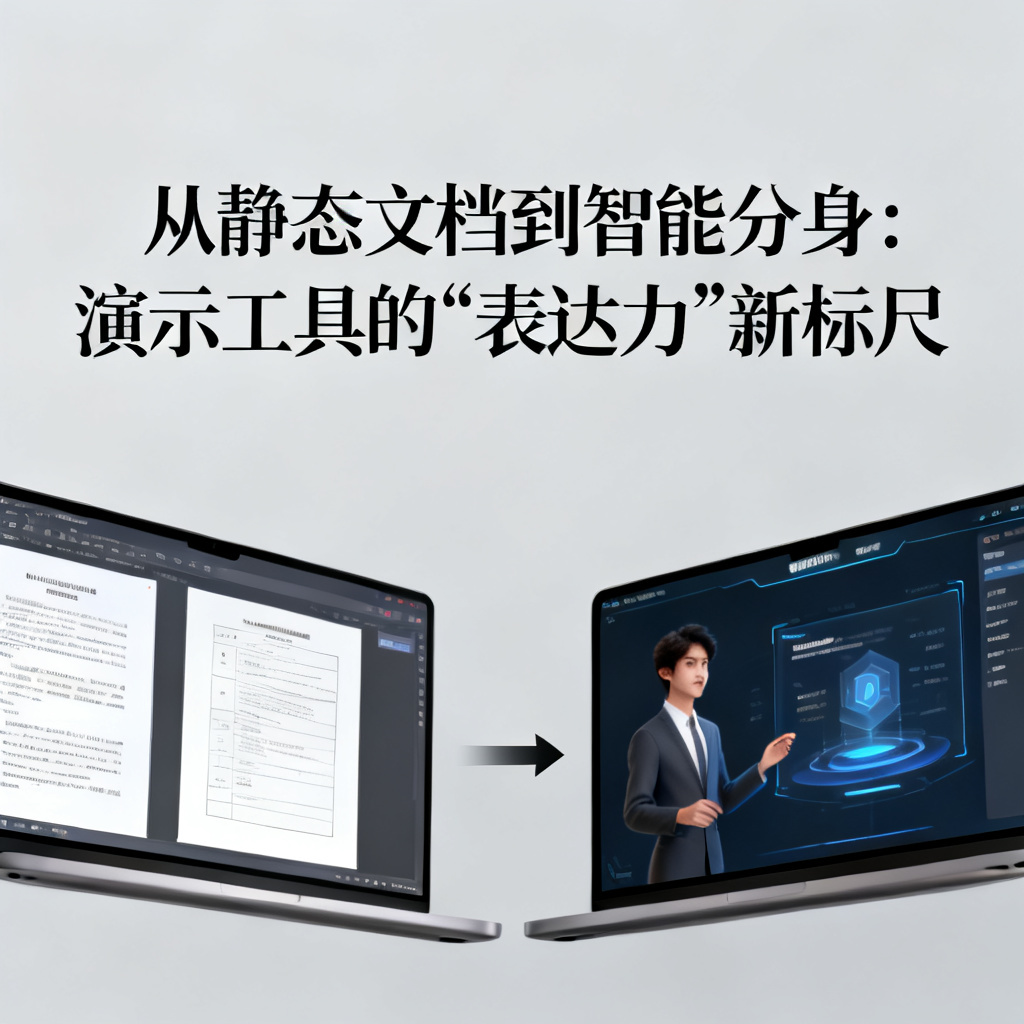 从静态文档到智能分身：演示工具的“表达力”新标尺，文章配图，构图简洁，高清质感