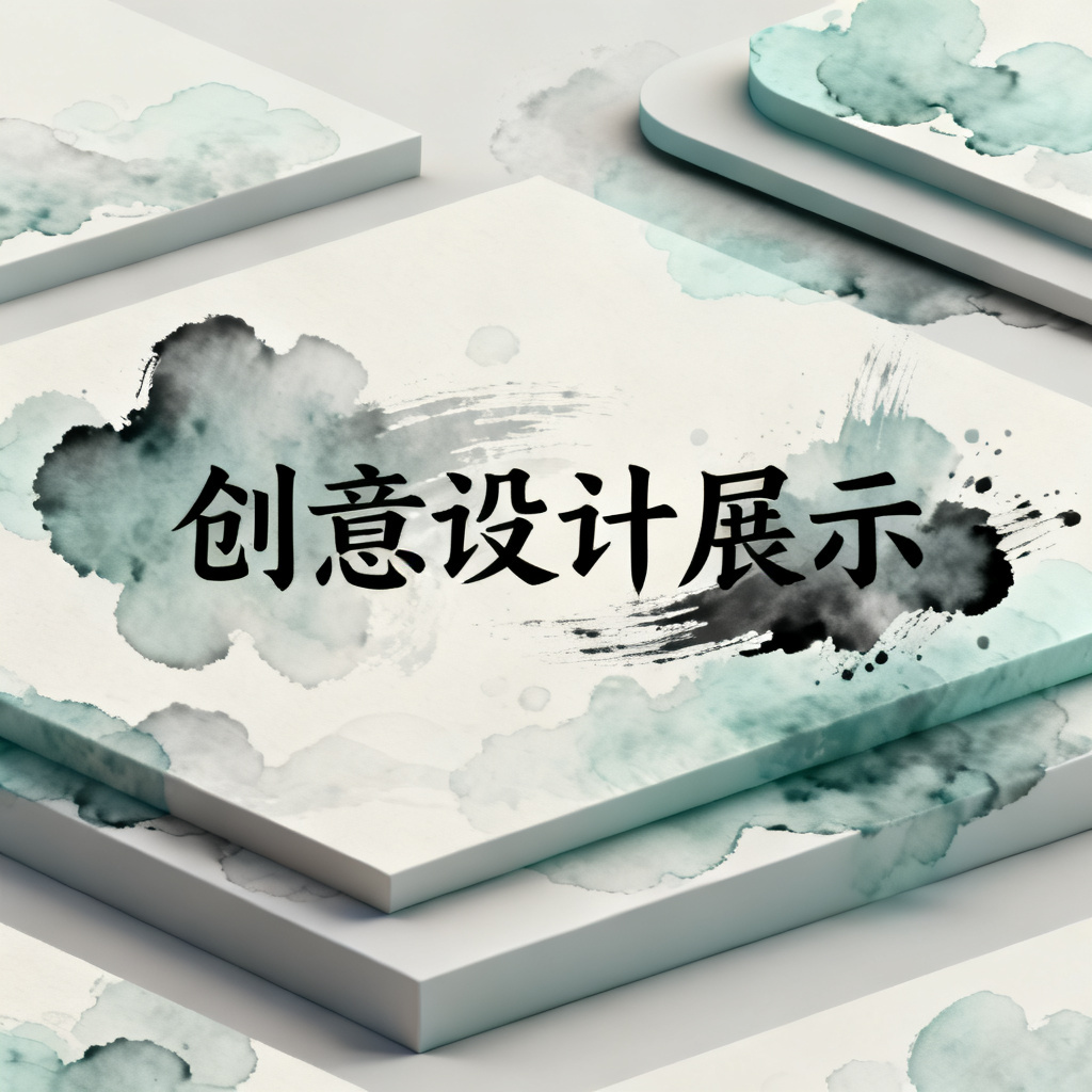 最终成品展示——一个可编辑的创意PPT页面，包含独立图层与智能字体识别，风格为3D水墨风