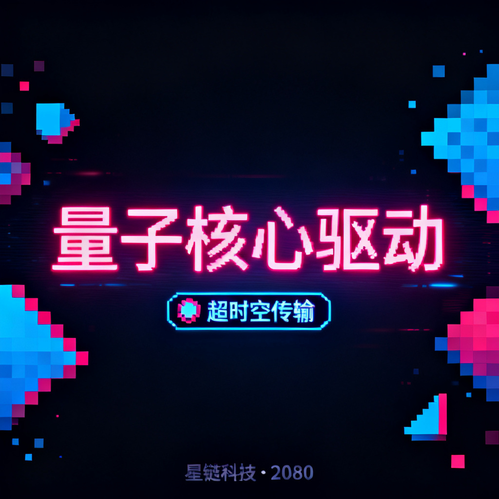 风格复刻演示,基于用户上传的一张80年代复古科幻海报,AI生成的新页面保持了原海报的霓虹字体、像素化图形与暗色背景,但内容替换为产品功能介绍