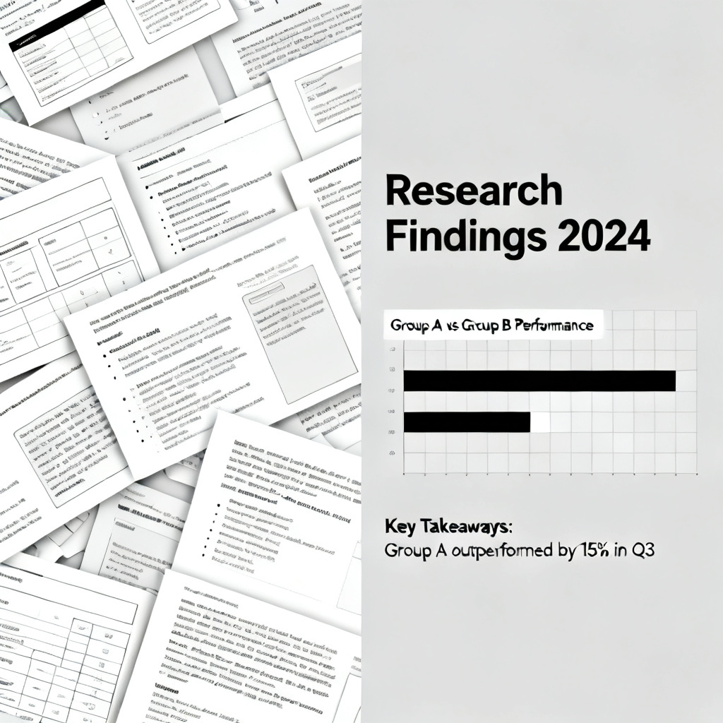 A split screen comparison: Left side shows a cluttered, disorganized PPT slide with missing data; Right side shows a clean, well-structured academic slide with clear headings, a bar chart, and a concise summary.