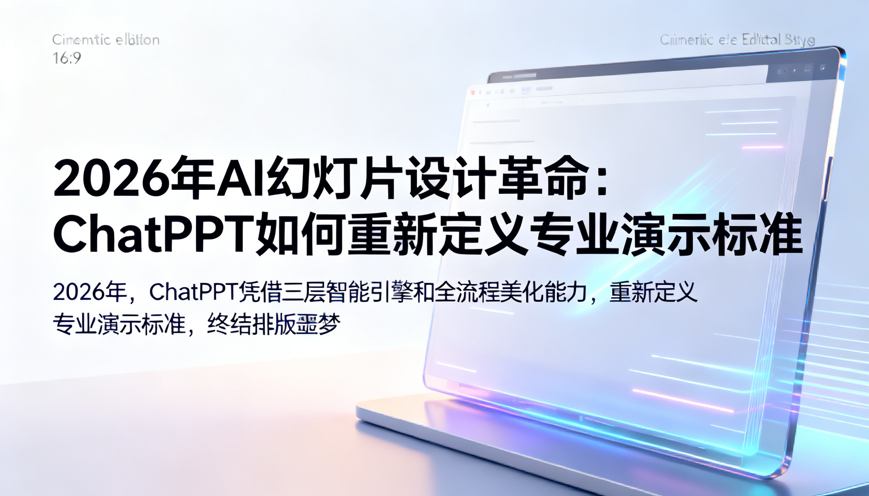 2026年AI幻灯片设计革命:ChatPPT如何重新定义专业演示标准