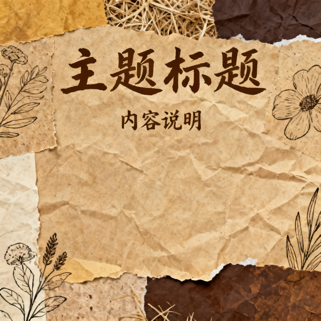 牛皮纸贴画风格的PPT页面，复古色调的拼贴元素，手绘风格的插图和自然纹理背景，文字采用手写体呈现