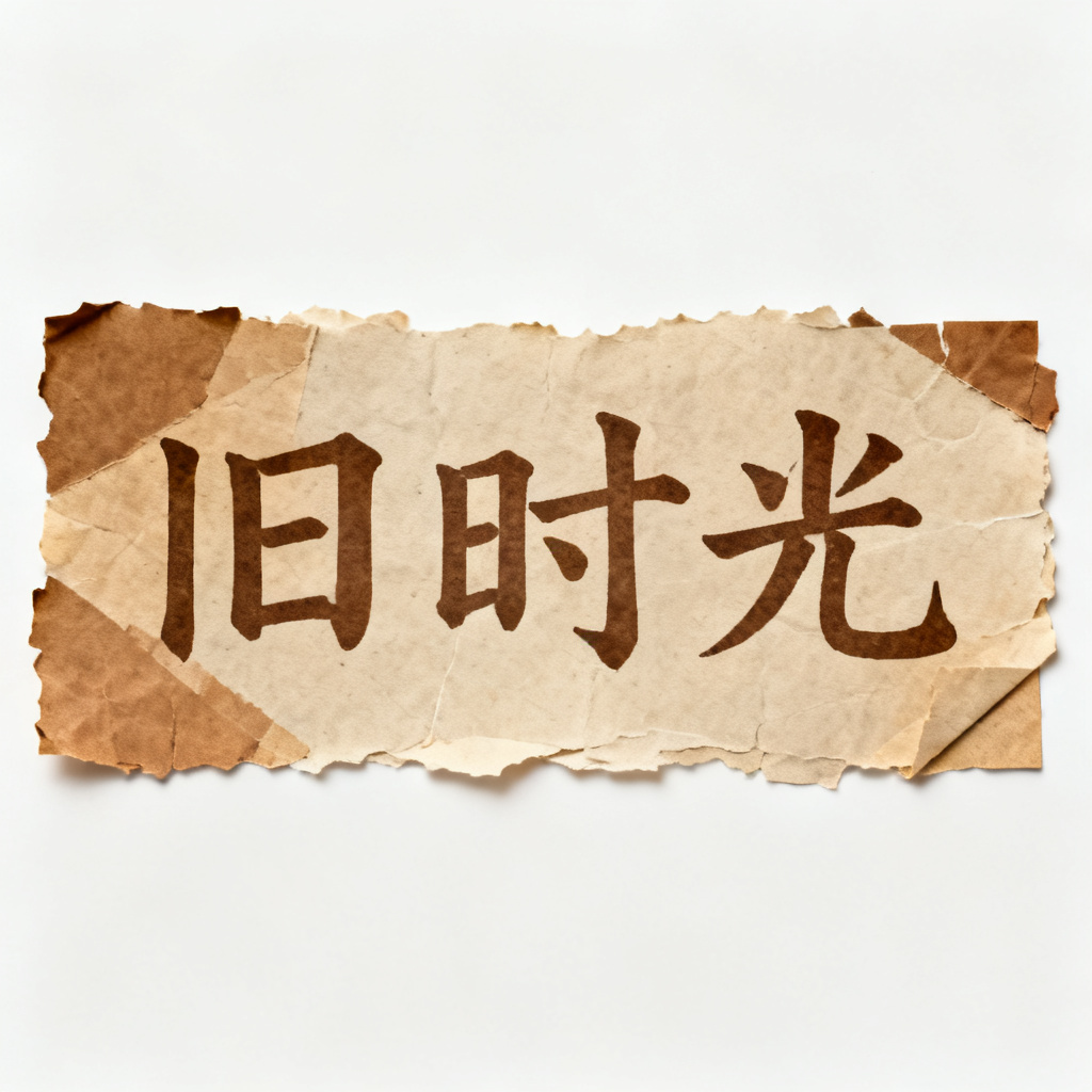 牛皮纸贴画风格，手工剪贴效果，复古纸张纹理，不规则的边缘，棕色与米色为主色调，手写字体，怀旧氛围