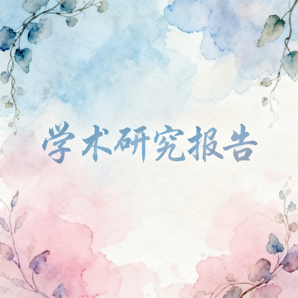 梦幻水彩风格的学术报告封面，柔和的渐变和植物元素，淡雅色调