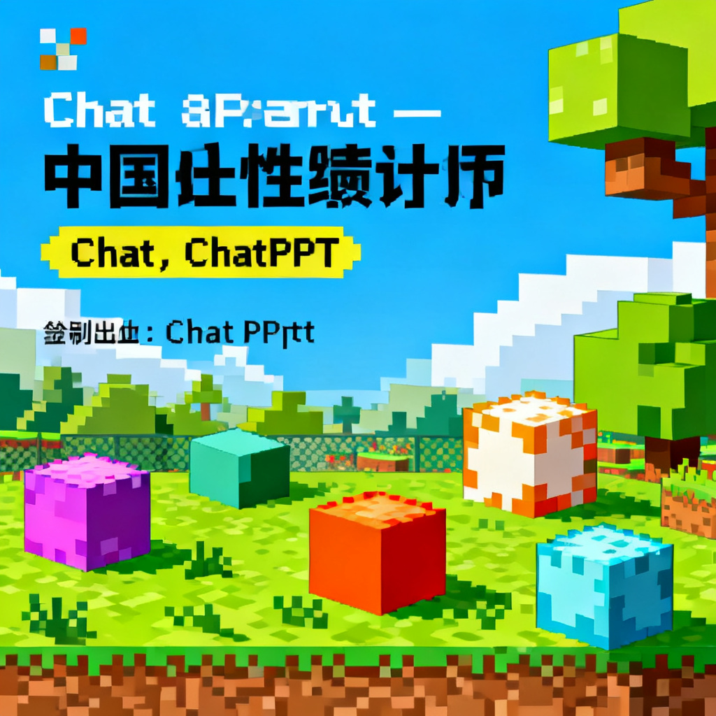 A presentation slide with a pixel art style, reminiscent of Minecraft, featuring blocky elements and vibrant colors, created by ChatPPT