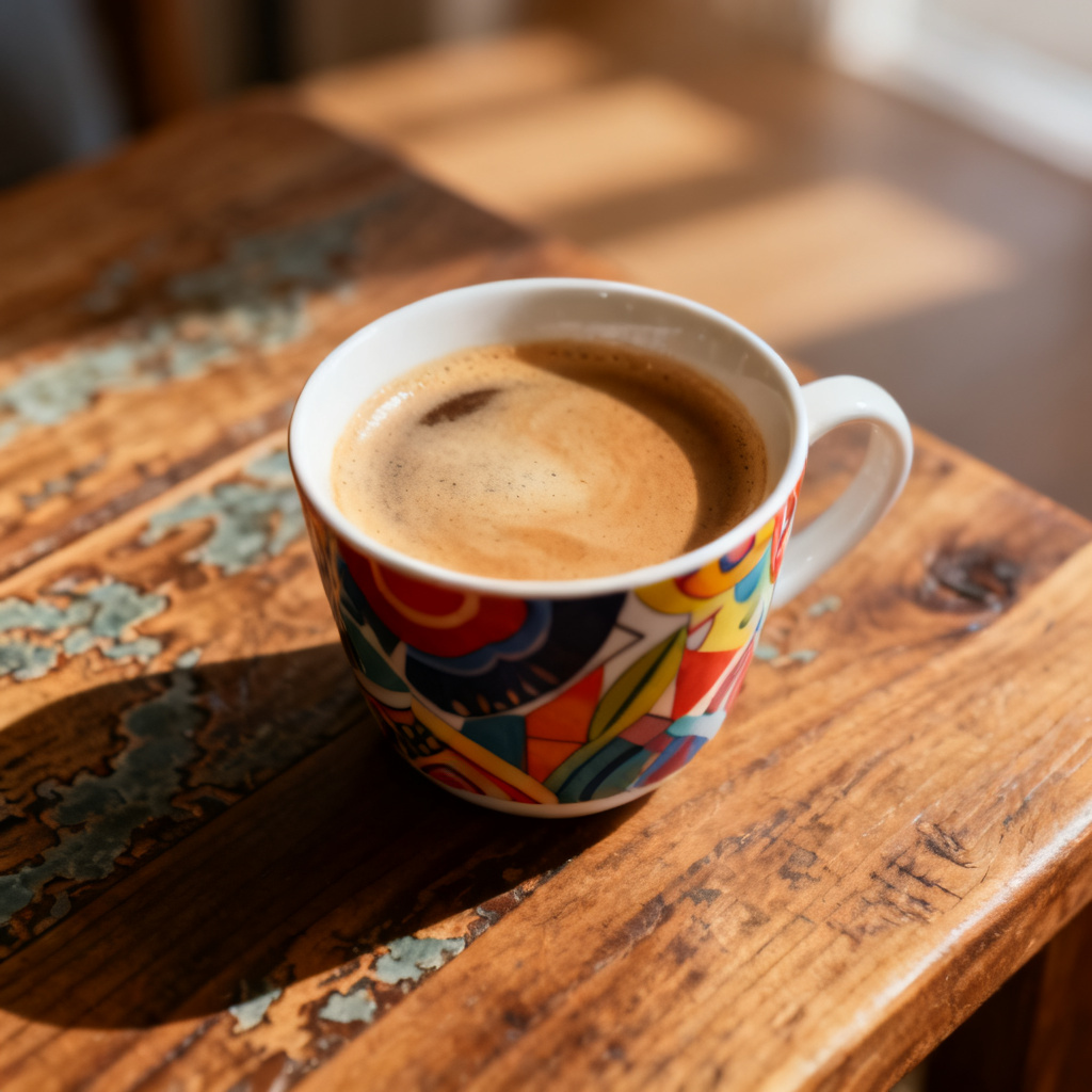 框选页面中一杯奶茶，输入“替换为咖啡”，AI自动完成局部重绘并保持光影一致