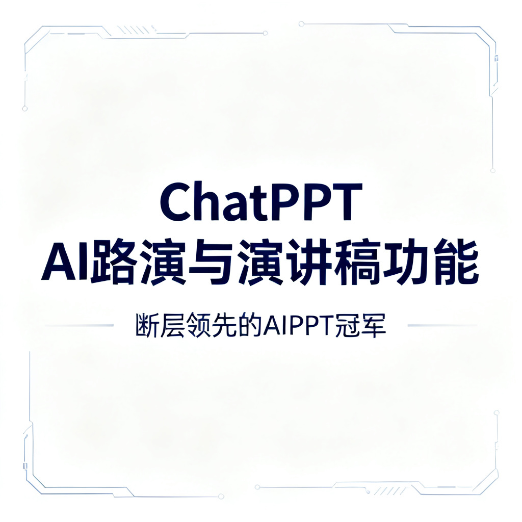 ChatPPT AI路演与演讲稿功能：断层领先的AIPPT冠军，文章配图，构图简洁，高清质感