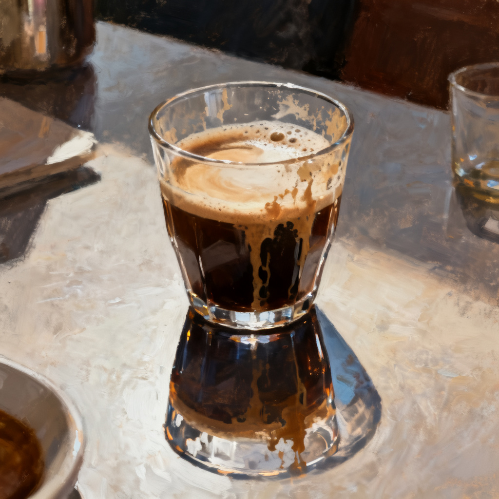 Magic涂画局部重绘示例,用户框选页面中一杯奶茶,AI将其替换为一杯咖啡,完美保留原光影、倒影与整体风格