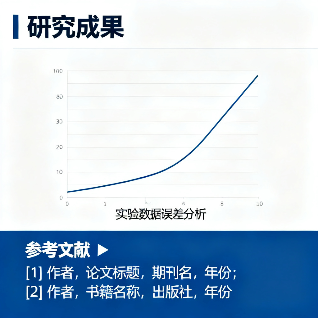 ChatPPT生成的学术论文PPT页面，包含精确的误差线图表和规范的参考文献