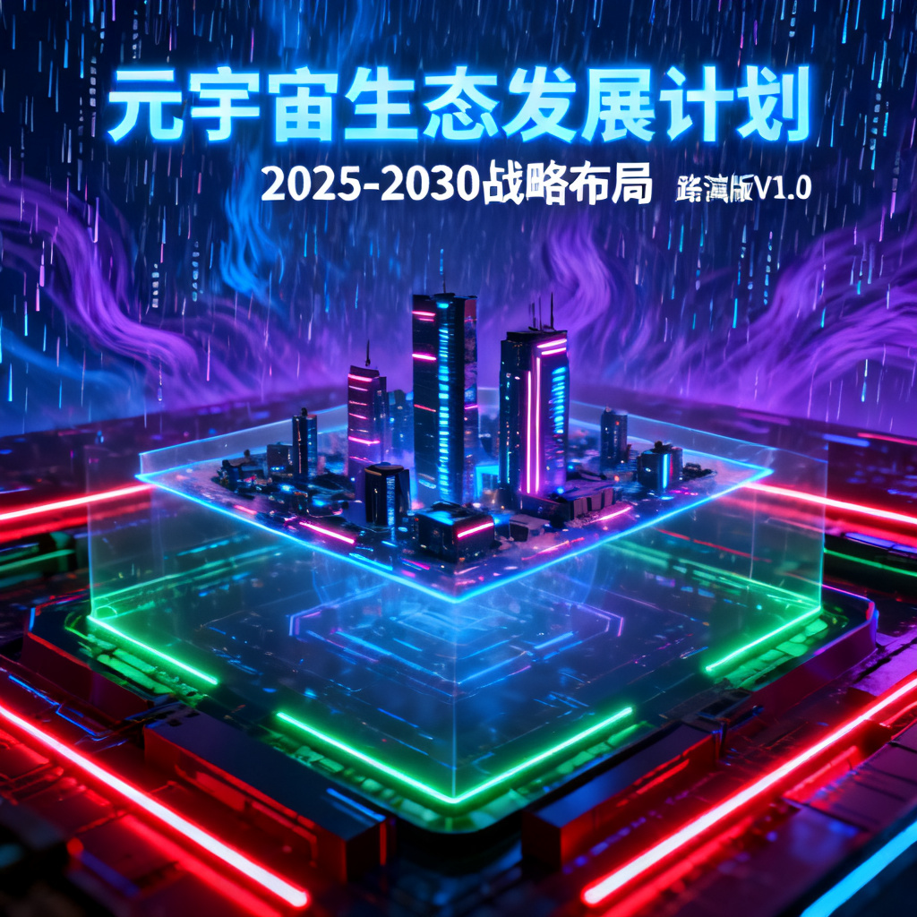 生成一份赛博朋克风格的元宇宙路演PPT，包含霓虹灯、数字雨、全息投影等元素，整体视觉冲击力强