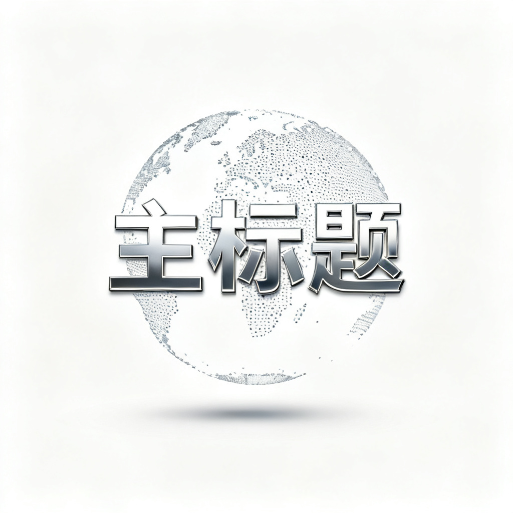 极简主义风格PPT封面，纯白背景上悬浮着由数据点构成的抽象地球，主标题使用无衬线字体呈现金属质感