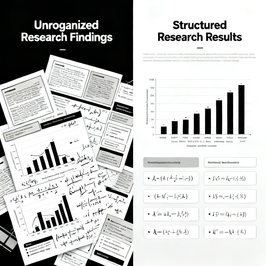 A side-by-side comparison of a cluttered, misaligned academic slide versus a clean, professionally formatted slide with data charts and formulas, highlighting precision.