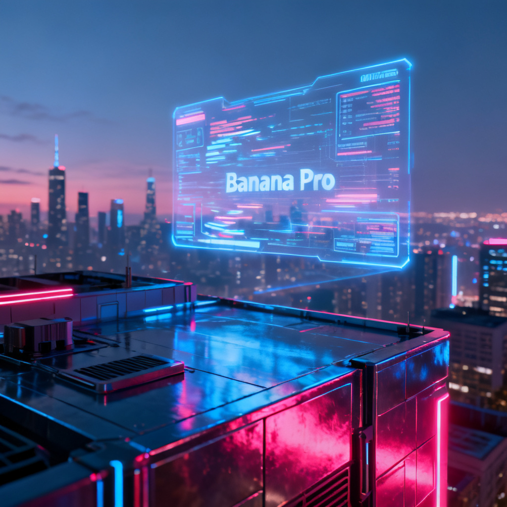 “赛博朋克风格,霓虹灯下的未来都市,三维全息投影展示,Banana Pro/2模型渲染,极致光影,8K超清”