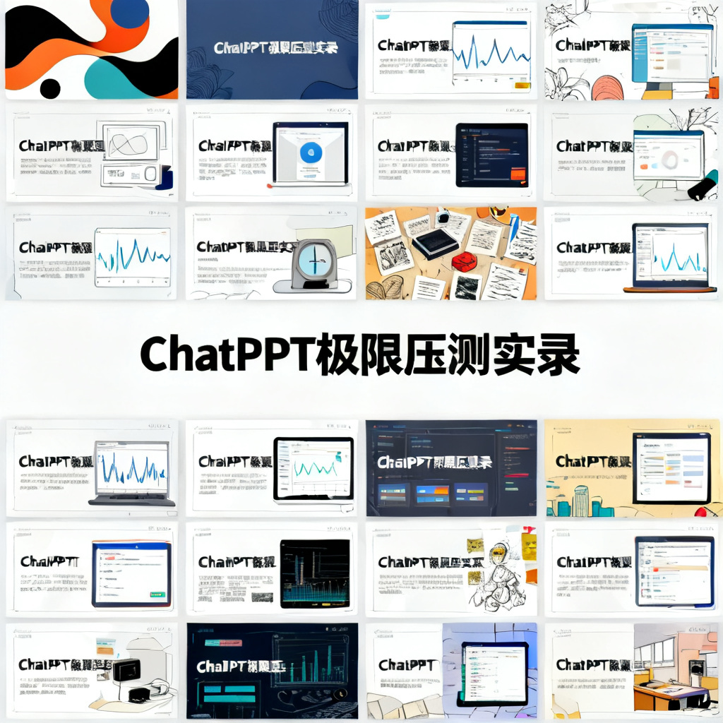当100页PPT每一页都要不同艺术风格：ChatPPT极限压测实录，文章配图，构图简洁，高清质感
