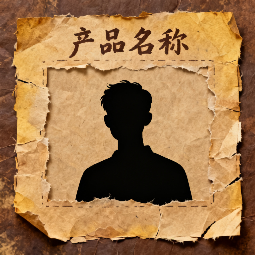 牛皮纸贴画风格产品展示页，手工质感边框，复古色调，手写字体，产品图以剪影形式嵌入